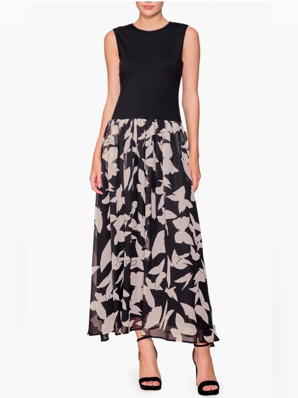 NWT MELLODAY Sleeveless Mixed Media Maxi Dress Size Large